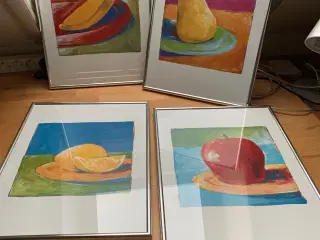 4 billeder i gode alu rammer