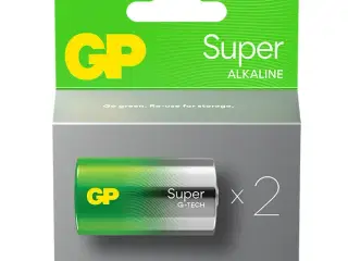 GP Super Alkaline D-batteri 13A/LR20 2-pak