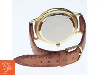 Vintage kvarts armbåndsur med læderrem fra Quartz (str. 13 mm)