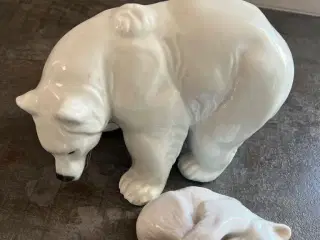 Stor flot hvid Bjørn og en lille unge