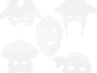 16 Piratmasker i 5 Designs til Fest og Leg