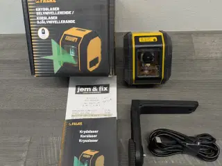 krydslaser grøn genopladelig, købt 8-11-25