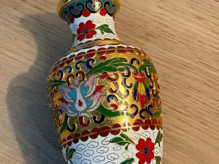CLOISONNE vase 12,5 cm i perfekt stand