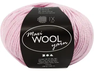 Uldgarn, L: 125 M, sart rosa, 100 g/ 1 ngl.