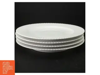 Hvid porcelænstallerken x 4 fra Lyngby (str. 27 cm)