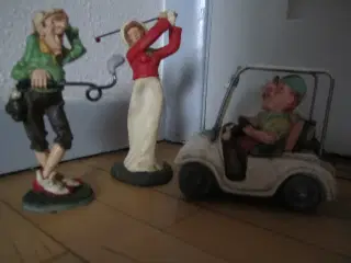 Sjove GOLF Figurer og en GOLFVOGN.