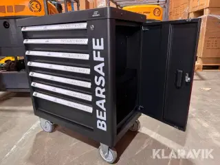 Værktøjsvogn Bearsafe med 7 skuffer og indhold