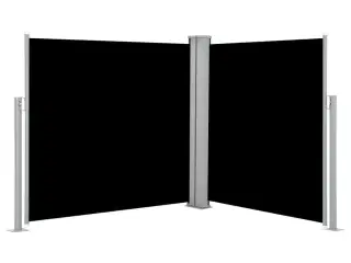 Sammenrullelig sidemarkise 100 x 600 cm sort