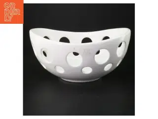 Hvid porcelæns frugtskål (str. 28 cm)