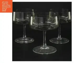 Tre cocktailglas (str. 3 stk Ø 9 cm Længde 11 cm)