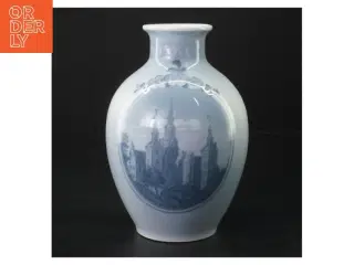 Blåmalet porcelænsvase, Christian d.4. fra Royal Copenhagen (str. 17 cm)