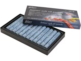 Gallery Oliepastel, L: 7 cm, diam. 11 mm, tykkelse 11 mm, grå, 12stk./ 1 pk.