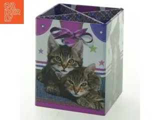 Opbevaringskasse med kattemotiv (str. 10x8 cm)