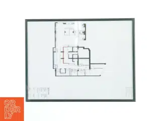 Indrammet plantegning (str. 41x31 cm)