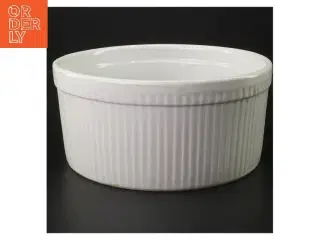 Hvid rund keramisk skål (str. Ø 19,5 cm)