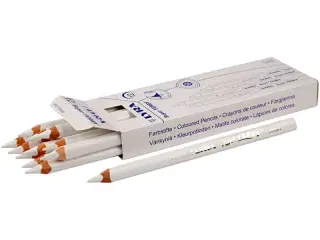 Super Ferby 1 farveblyanter, L: 18 cm, mine 6,25 mm, hvid, 12stk./ 1 pk.