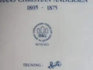H.C. Andersen platte med guldkant 24,5 cm