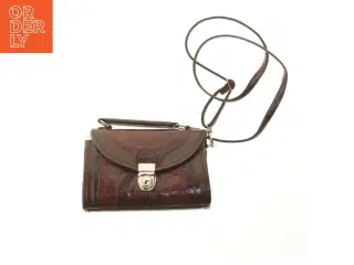 Brun håndtaske med skulderrem (str. 20x14 cm)