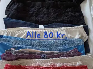 Lingeri, sorteret i størrelser