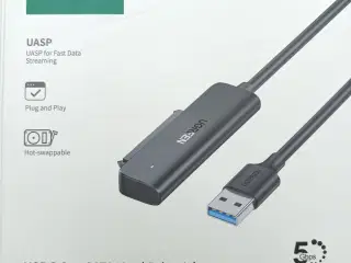 NY! USB-A 3.0 til SATA III Adapter 5GB/s
