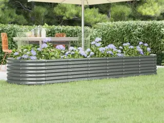 Plantekasse 296x80x36 cm galvaniseret stål grå