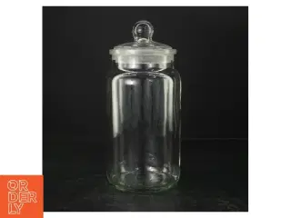 Glasbeholder med låg fra Ravenhead (str. Ø. 11 cm. længde, 21 cm)
