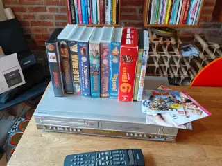 Philips dvd & VHS afspiller med tilbehør 