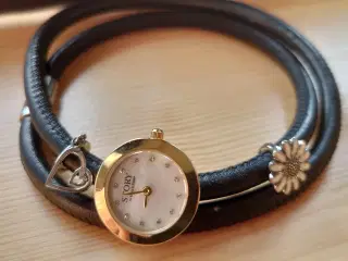 Læderarmbånd med ur