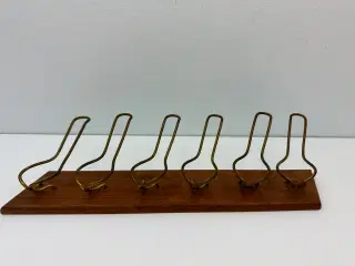 Retro pibeholder i teak / messing