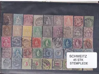 Schweiz Samling - 45 stk. stemplet/Ustemplet - Kæmpe Værdi !