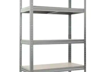 2 stk. Work-it stålreol med 5 træhylder 1800×900×300 mm