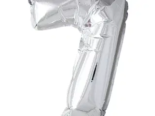 Sølv Folieballon Tal 7 - 41 cm, 1 stk.