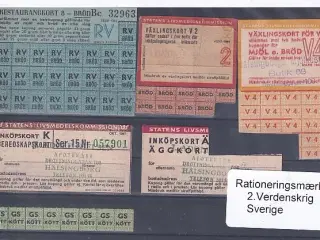 Rationeringsmærker - 2. Verdenskrig - Sverige