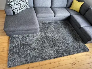 Tyk og lækker Tinsel ryatæppe – grå (170x240 cm)