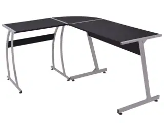 Hjørneskrivebord L-formet sort