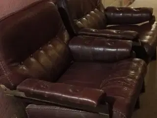 Læder lænestole, der er også sofa