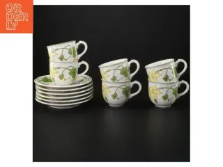 Kaffekopper med underkopper, blomstermotiv fra Villeroy & Boch (str. Ø. 13,5 cm. h. 6 cm. 7 cm)