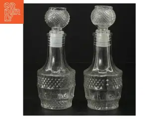 Glas karaffel med mønster (str. H 15 cm)
