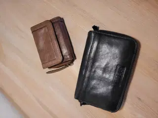 Punge i læder lille handy/ stor og rummelig