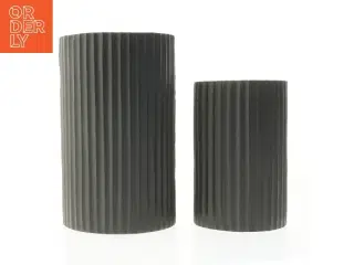 Sæt af mørkegrå vaser fra Jeanne d'Arc Living - JDL Home (str. 18 cm. og 23 cm)