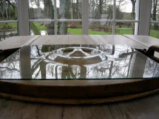 DØRGLAS - MUNDBLÆST KRONEGLAS - MÅGEGLAS - OKSEØJE