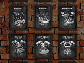 Harley-Davidson motor plakater 12 stk