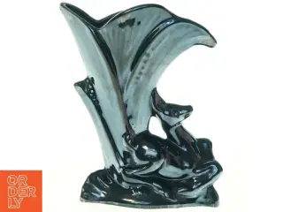 Italiensk Keramik Vase med Hjorte figur (str. 21 cm)