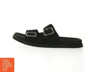 Sorte slippers med spænder fra Vivala (str. Længde, 28 cm)