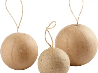 Kugler i papmache, diam. 4+5+6 cm, 6stk./ 1 pk.