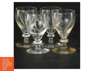 Holmegaard Bygholm portvinsglas (str. 4 styk. ø. 4,5. cm. længde, 8 cm)