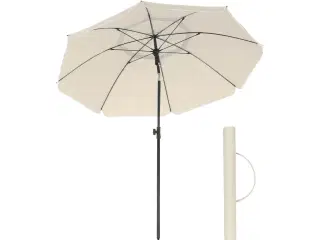 Parasol 2 m til strand og have – UPF 50+, tilt og bæretaske, beige