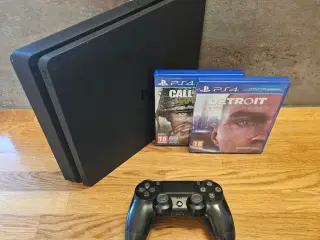 PlayStation 4 Slim 500GB + COD WW2 og Detroit