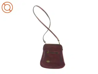 Retro Rød læder Crossbody Vintage skuldertaske (str. 22 x 22 cm)