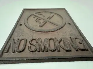 Vintage støbejernsskilt 'No Smoking'